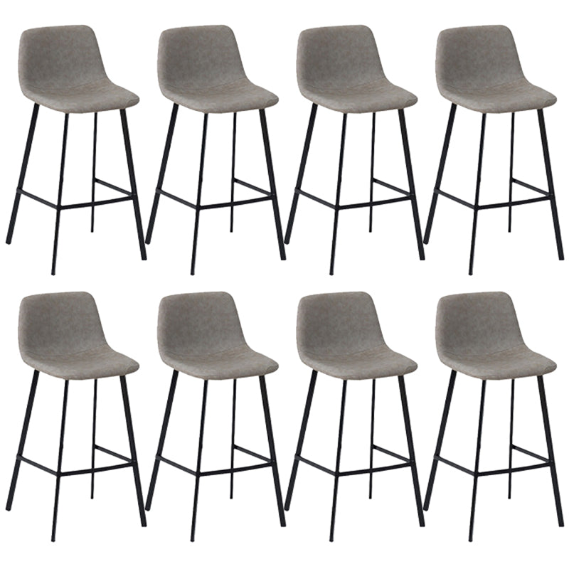 Glam Style Counter Stool Upholstered Bar Stool with Metal Base
