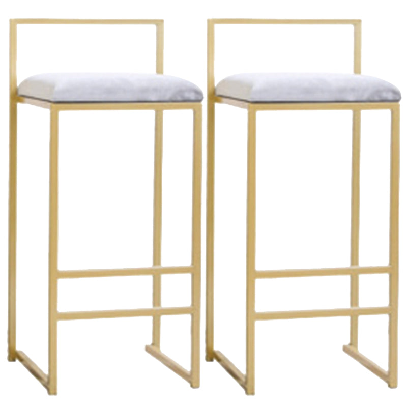 Glam Style Counter Stool Upholstered Bar Stool with Metal Base