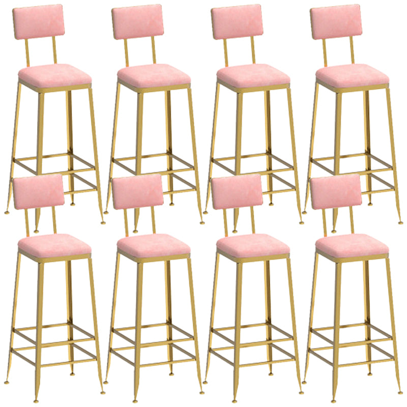 Glam Style Counter Stool Upholstered Bar Stool with Metal Base