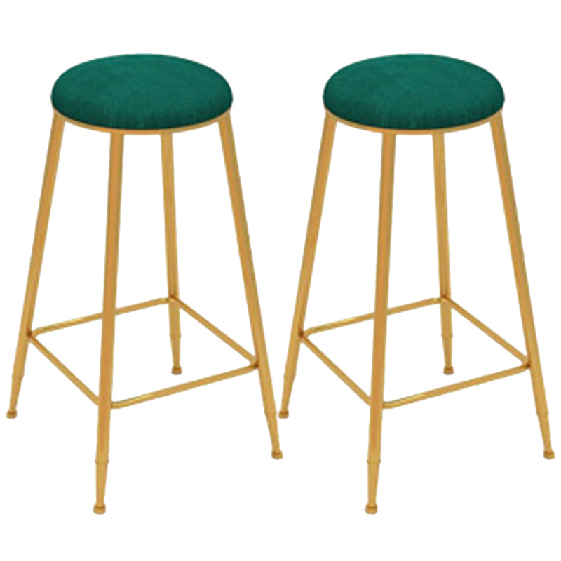 Glam Style Counter Stool Upholstered Bar Stool with Metal Base