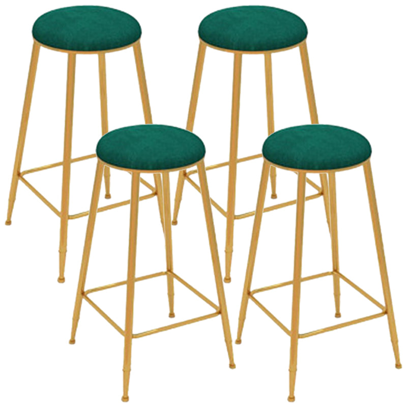 Glam Style Counter Stool Upholstered Bar Stool with Metal Base