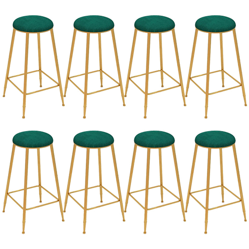 Glam Style Counter Stool Upholstered Bar Stool with Metal Base