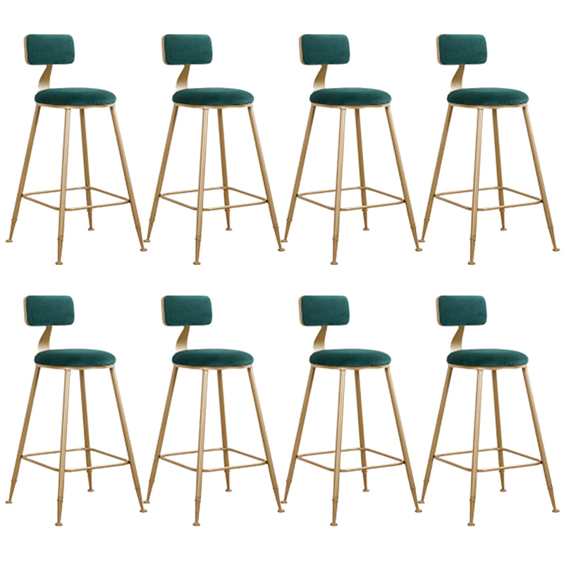 Glam Style Counter Stool Upholstered Bar Stool with Metal Base