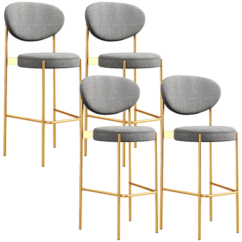 Glam Style Counter Stool Upholstered Bar Stool with Metal Base