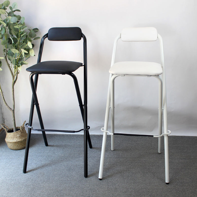 Contemporary Dining Stools Folding Bar Stools with Metal Base