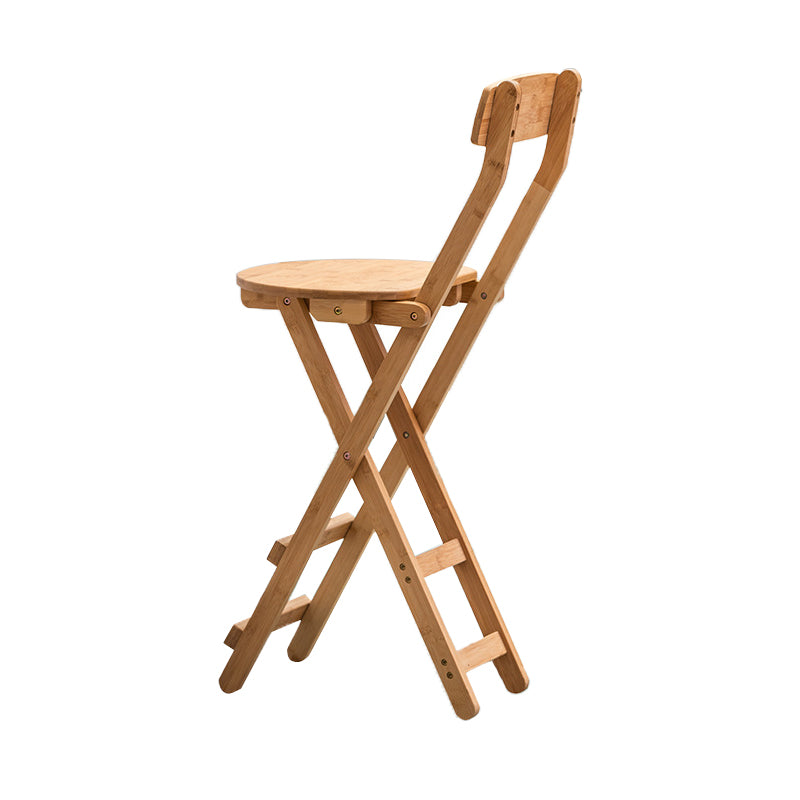 Contemporary Dining Stools Low Back Folding Bar Stools with Footrest
