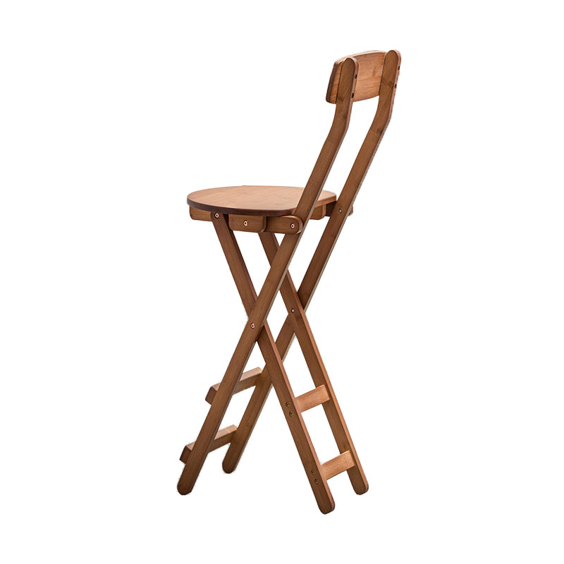 Contemporary Dining Stools Low Back Folding Bar Stools with Footrest