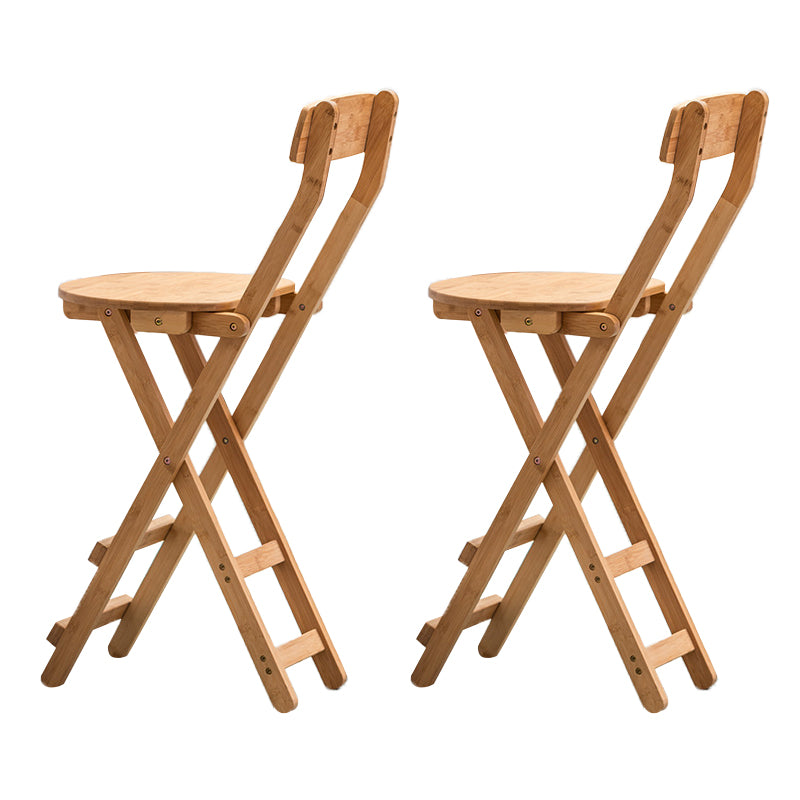 Contemporary Dining Stools Low Back Folding Bar Stools with Footrest