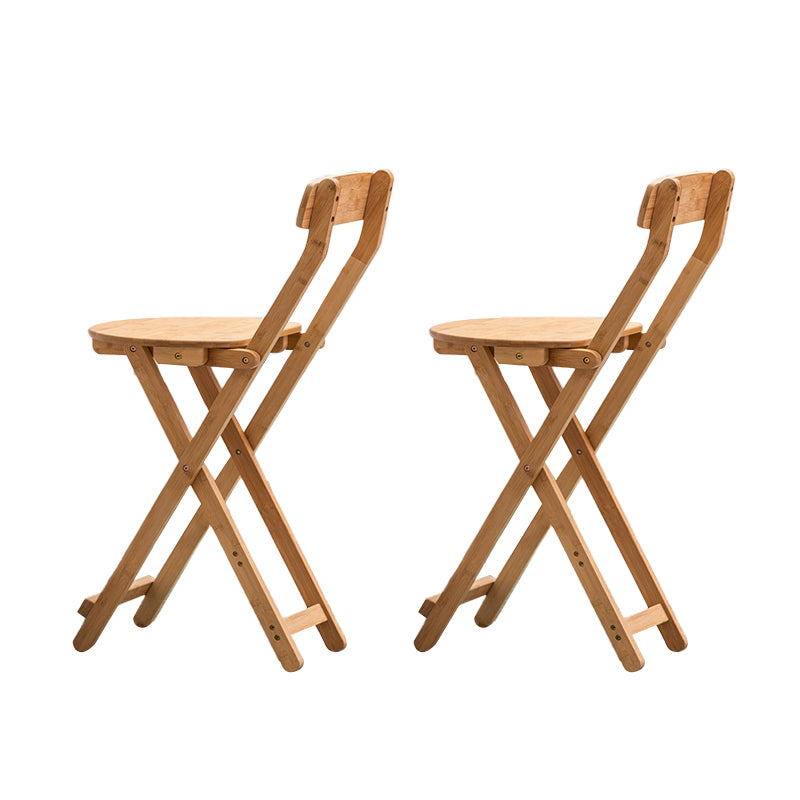 Contemporary Dining Stools Low Back Folding Bar Stools with Footrest