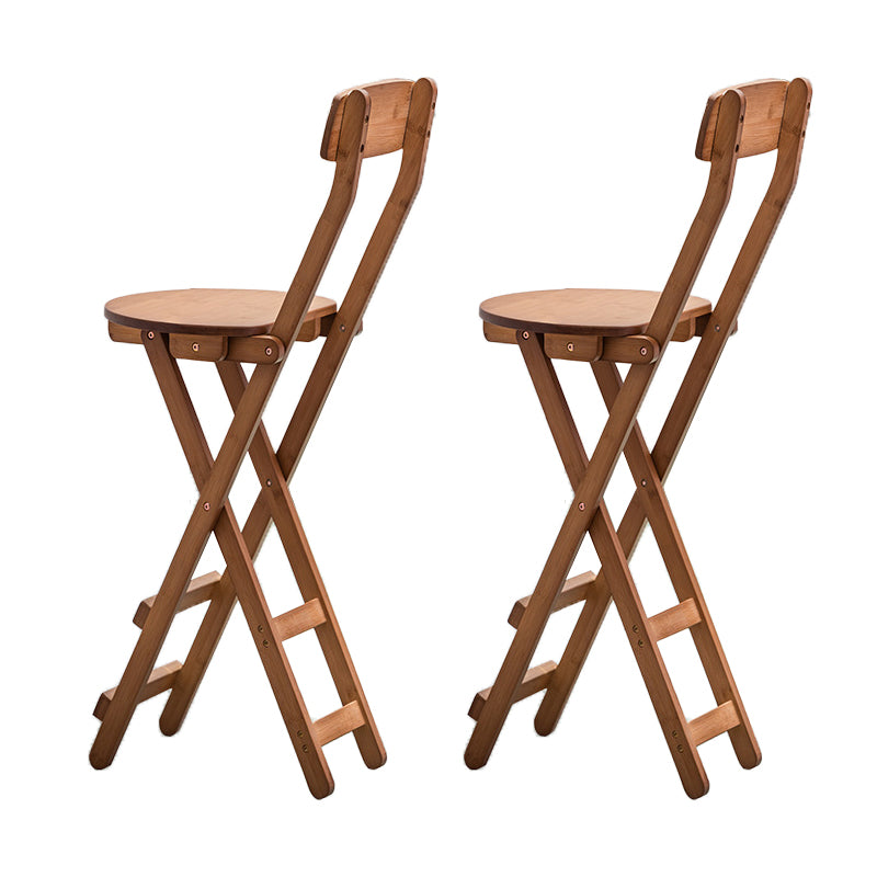 Contemporary Dining Stools Low Back Folding Bar Stools with Footrest