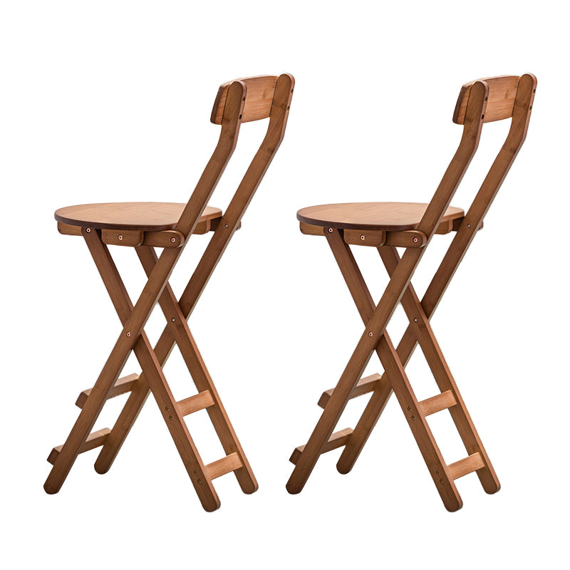 Contemporary Dining Stools Low Back Folding Bar Stools with Footrest