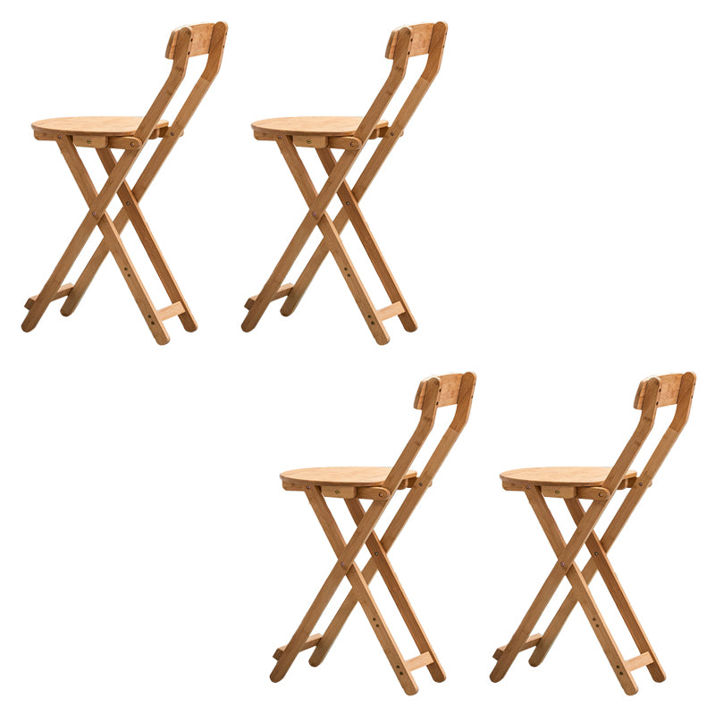 Contemporary Dining Stools Low Back Folding Bar Stools with Footrest