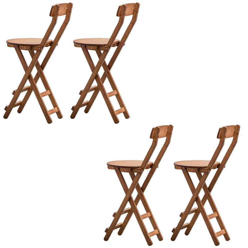 Contemporary Dining Stools Low Back Folding Bar Stools with Footrest