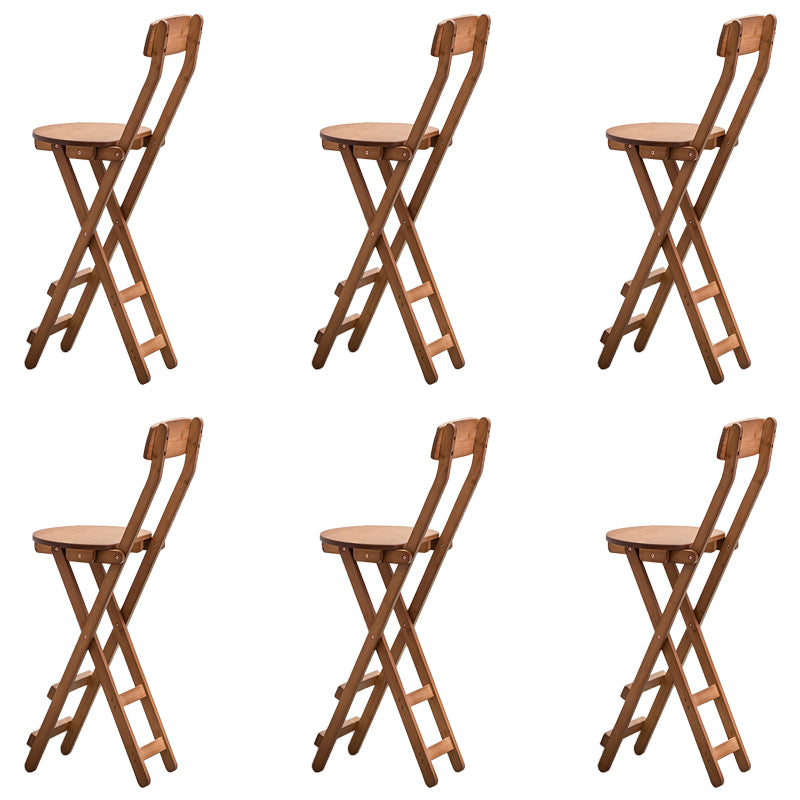 Contemporary Dining Stools Low Back Folding Bar Stools with Footrest