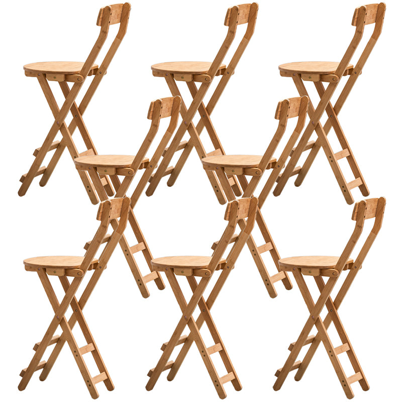 Contemporary Dining Stools Low Back Folding Bar Stools with Footrest