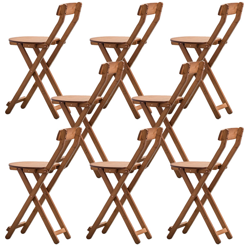 Contemporary Dining Stools Low Back Folding Bar Stools with Footrest