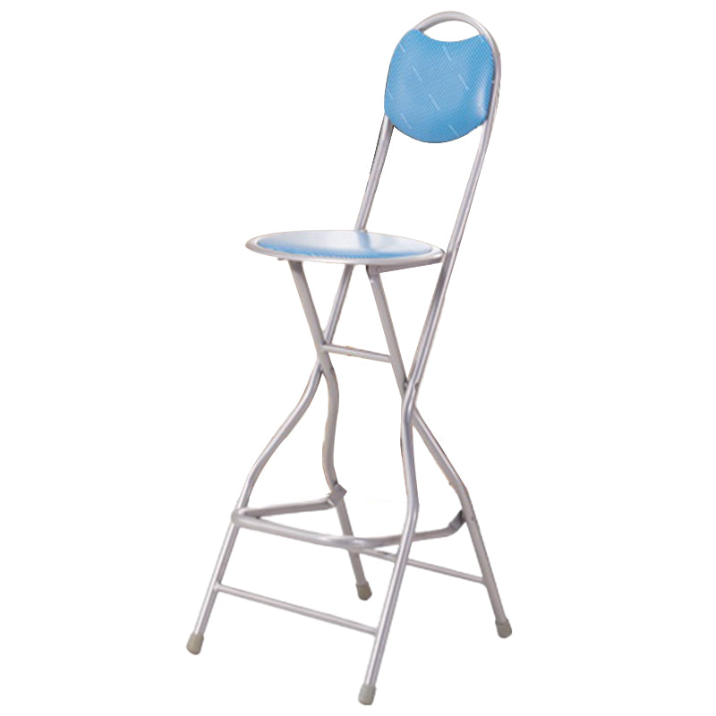 Contemporary Dining Stools Low Back Folding Bar Stools with Metal Base