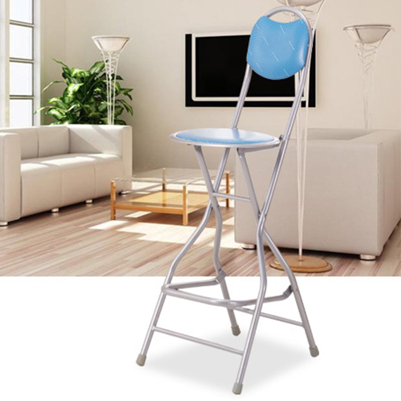 Contemporary Dining Stools Low Back Folding Bar Stools with Metal Base