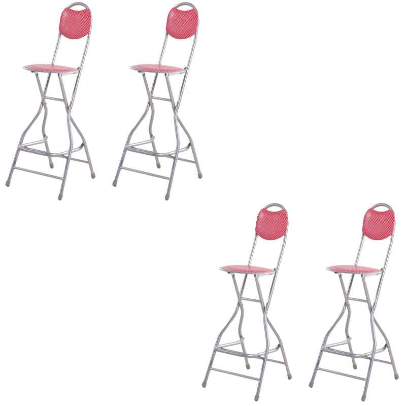 Contemporary Dining Stools Low Back Folding Bar Stools with Metal Base