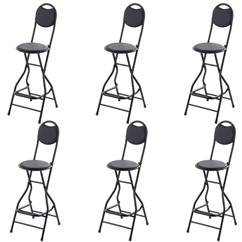 Contemporary Dining Stools Low Back Folding Bar Stools with Metal Base