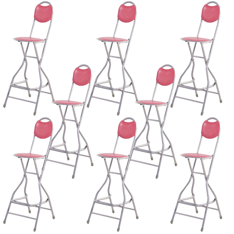 Contemporary Dining Stools Low Back Folding Bar Stools with Metal Base