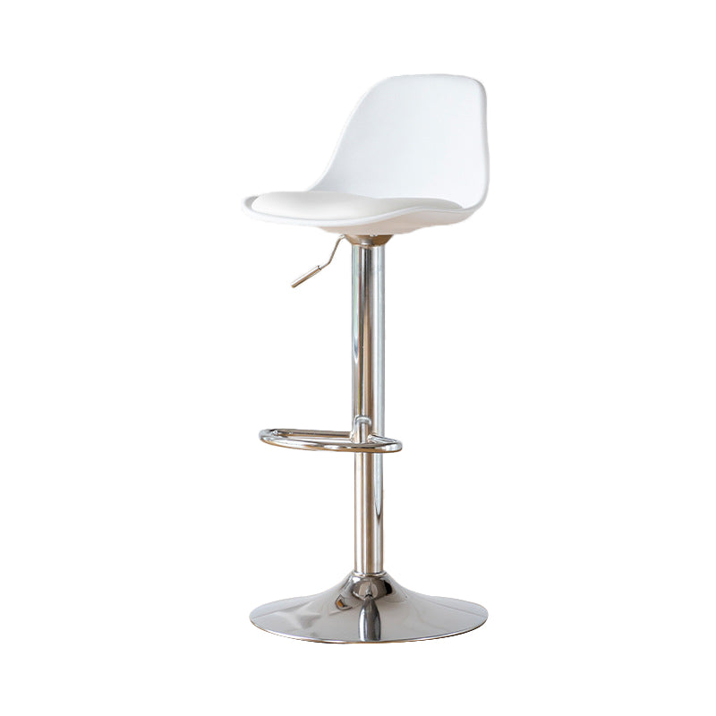 Armless Dining Stools Adjustable Height Bar Stools with Metal Base