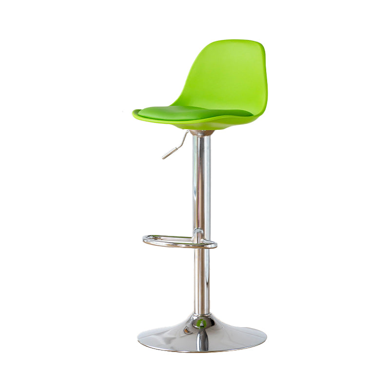 Armless Dining Stools Adjustable Height Bar Stools with Metal Base