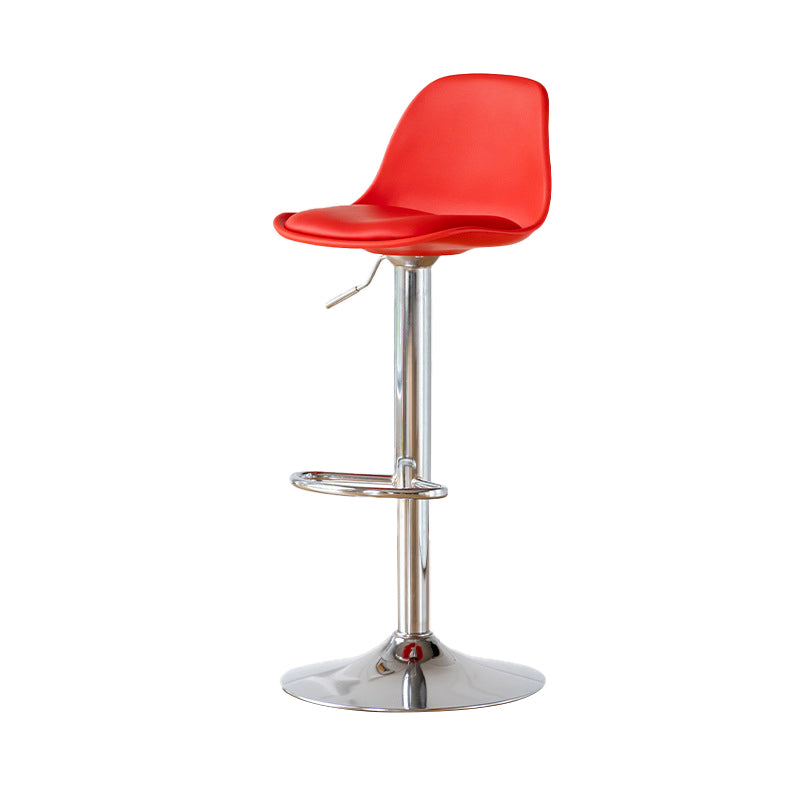 Armless Dining Stools Adjustable Height Bar Stools with Metal Base