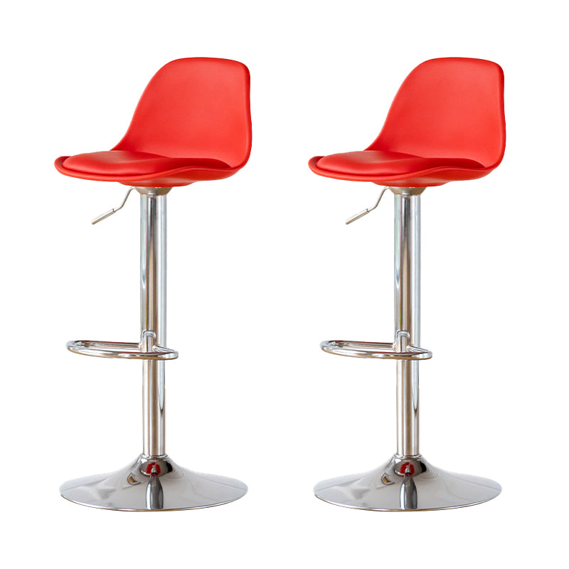 Armless Dining Stools Adjustable Height Bar Stools with Metal Base