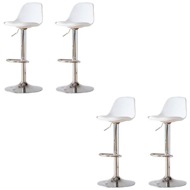 Armless Dining Stools Adjustable Height Bar Stools with Metal Base