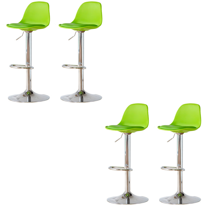 Armless Dining Stools Adjustable Height Bar Stools with Metal Base