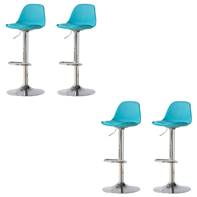 Armless Dining Stools Adjustable Height Bar Stools with Metal Base