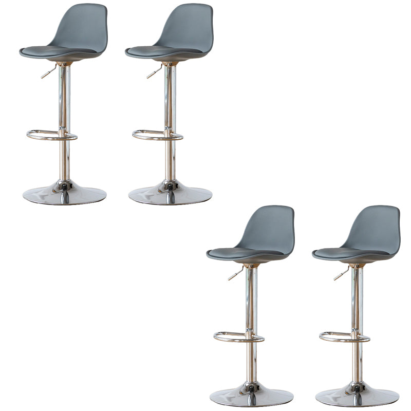 Armless Dining Stools Adjustable Height Bar Stools with Metal Base