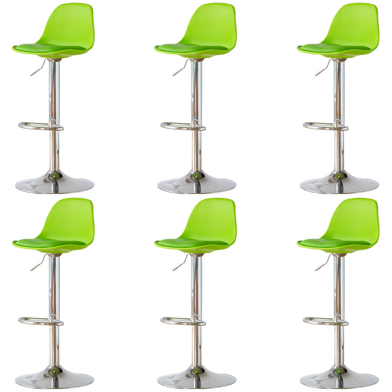 Armless Dining Stools Adjustable Height Bar Stools with Metal Base