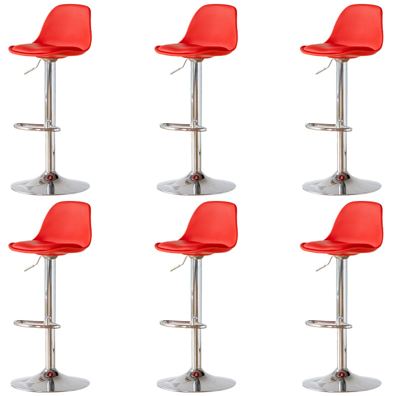 Armless Dining Stools Adjustable Height Bar Stools with Metal Base