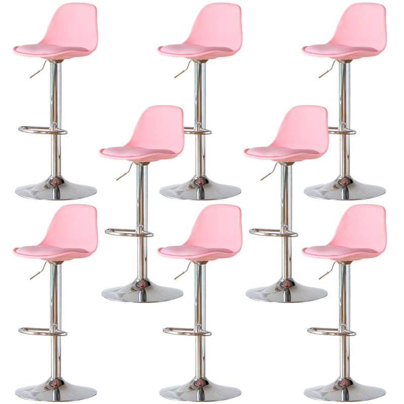 Armless Dining Stools Adjustable Height Bar Stools with Metal Base