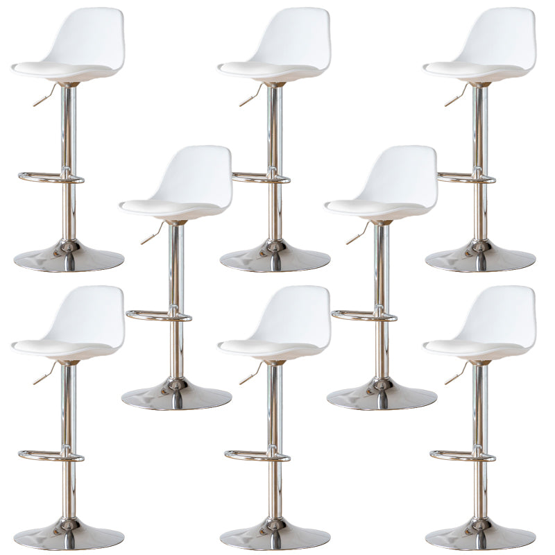Armless Dining Stools Adjustable Height Bar Stools with Metal Base
