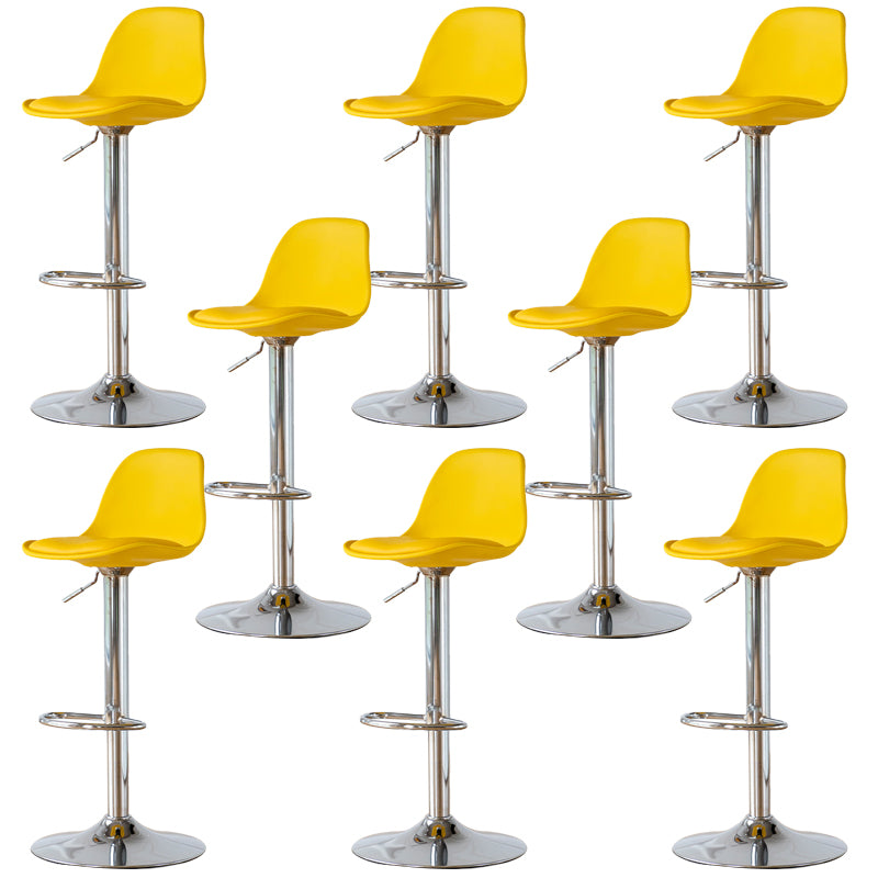 Armless Dining Stools Adjustable Height Bar Stools with Metal Base