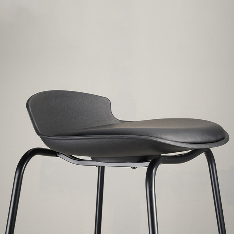 Contemporary Dining Stools Armless Metal Bar Stools with Footrest