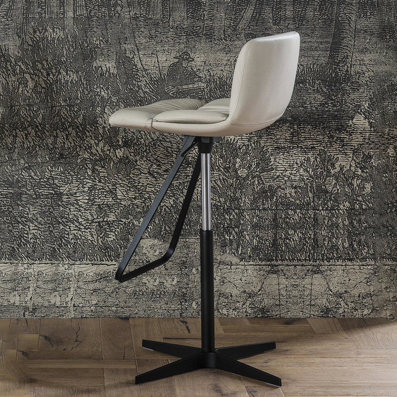 Industrial Style Adjustable Bar Stool Leather Counter Bar Stool with Metal Legs for Home