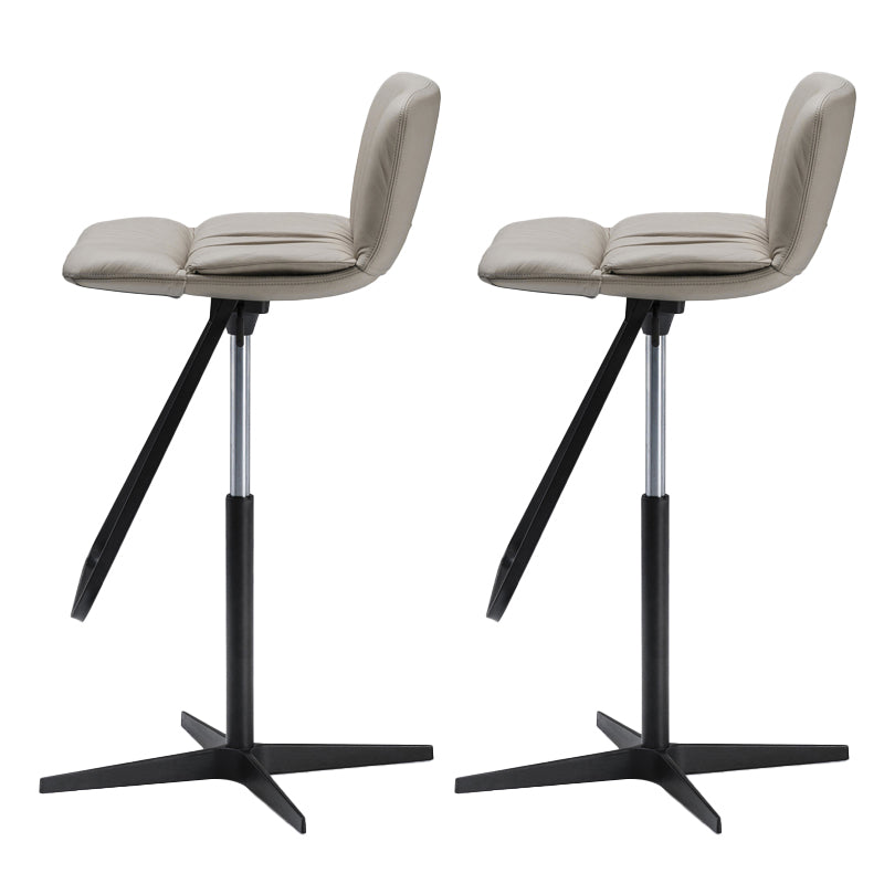Industrial Style Adjustable Bar Stool Leather Counter Bar Stool with Metal Legs for Home