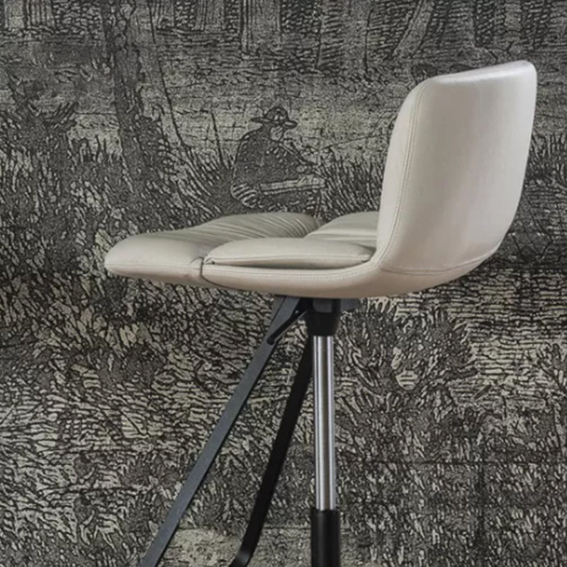 Industrial Style Adjustable Bar Stool Leather Counter Bar Stool with Metal Legs for Home