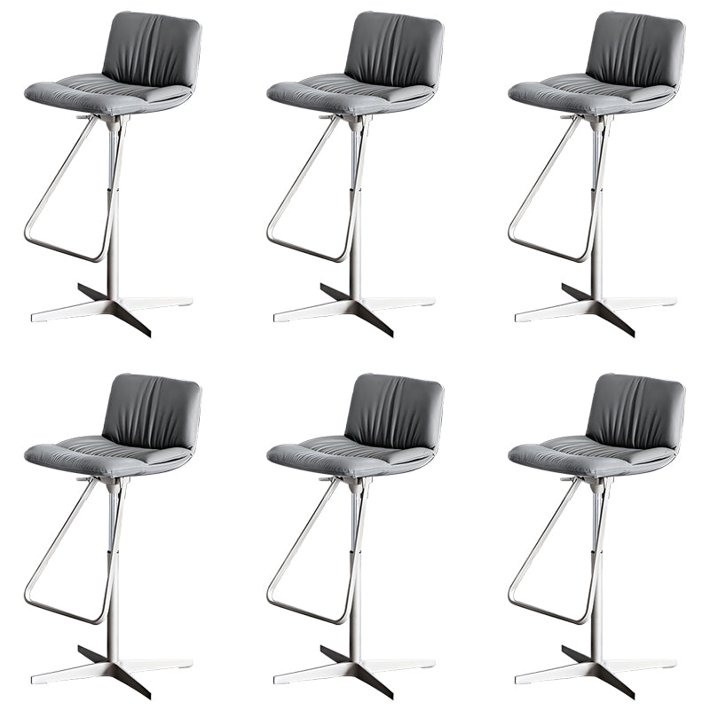 Industrial Style Adjustable Bar Stool Leather Counter Bar Stool with Metal Legs for Home