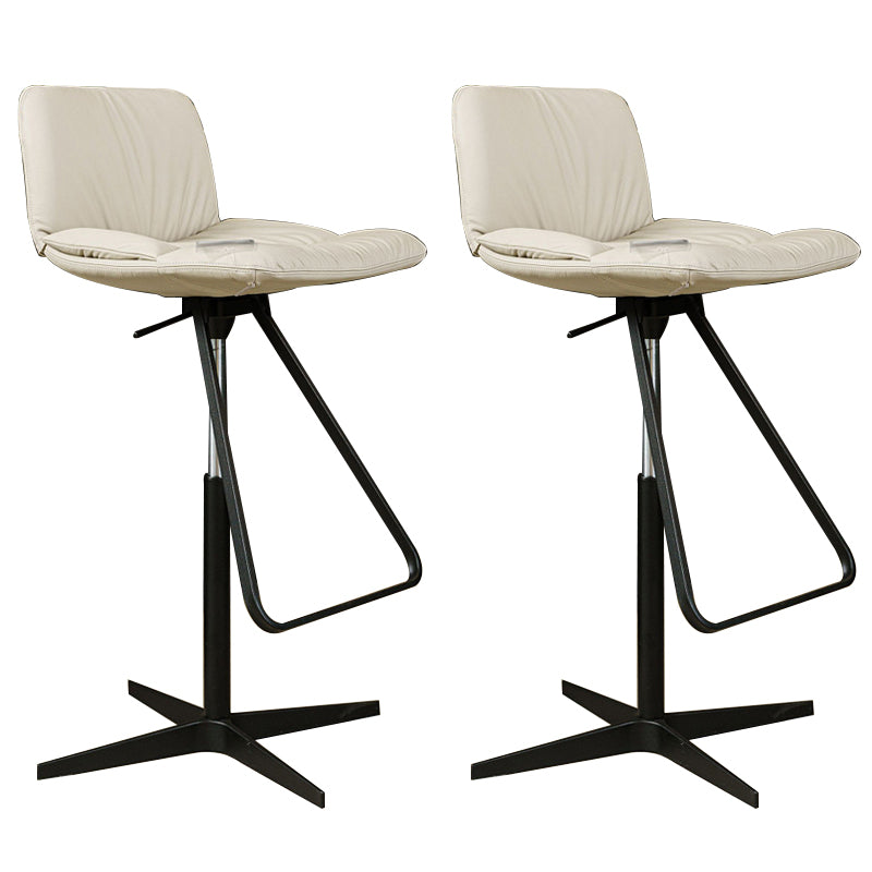 Industrial Style Adjustable Bar Stool Leather Counter Bar Stool for Home