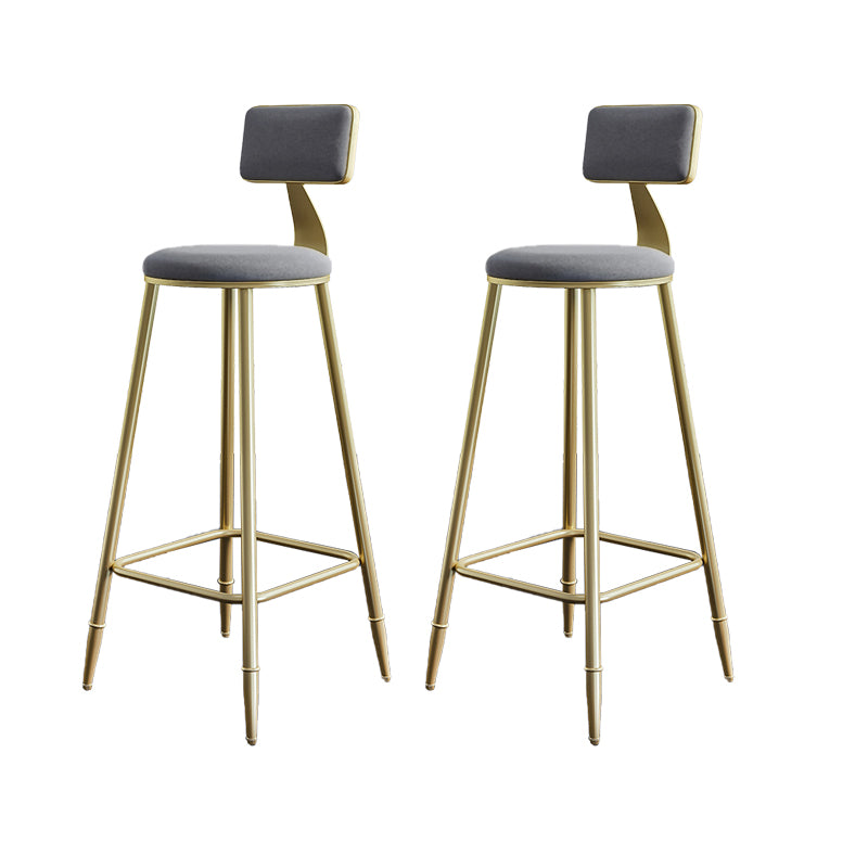 Low Back Upholstered Dining Stools Armless Bar Stools with Metal Base