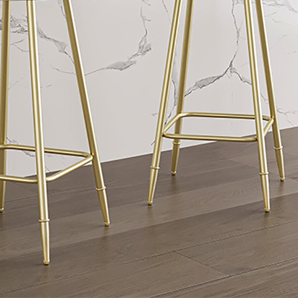 Low Back Upholstered Dining Stools Armless Bar Stools with Metal Base