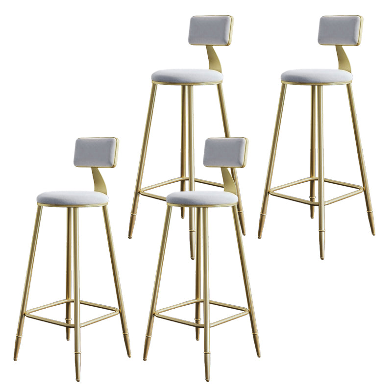 Low Back Upholstered Dining Stools Armless Bar Stools with Metal Base