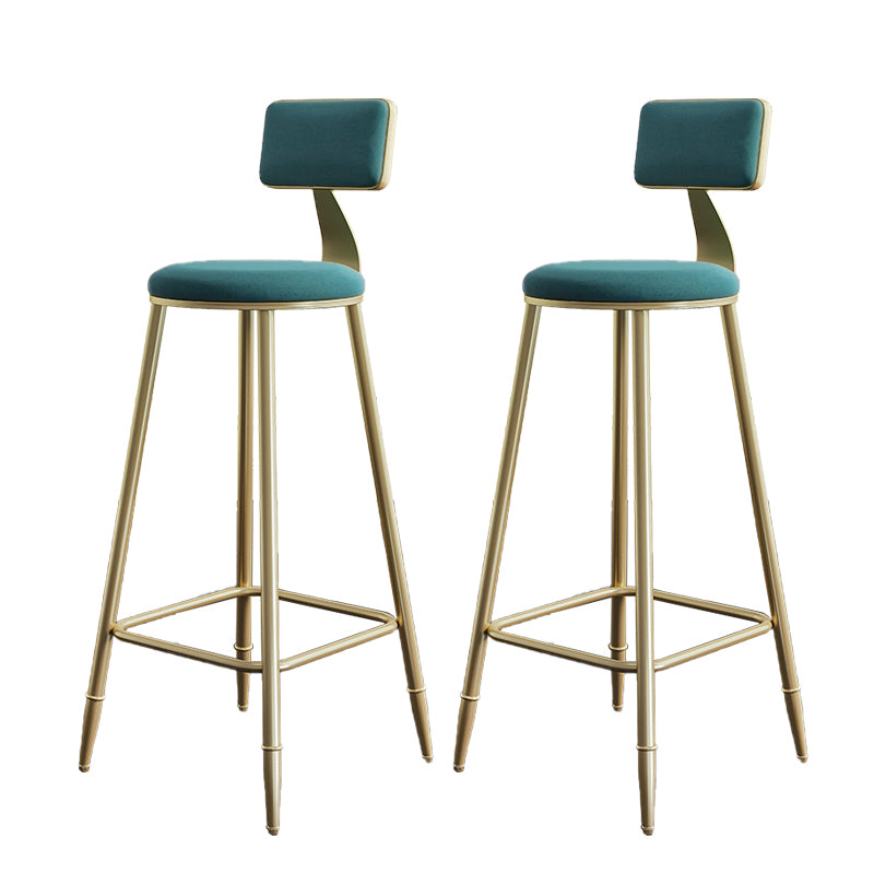 Low Back Upholstered Dining Stools Armless Bar Stools with Metal Base