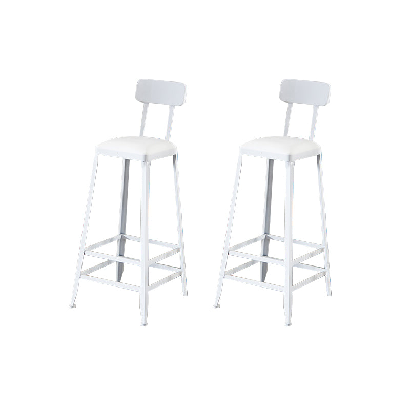 Industrial Dining Stools Armless Square Bar Stools with Footrest