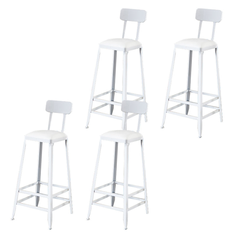 Industrial Dining Stools Armless Square Bar Stools with Footrest
